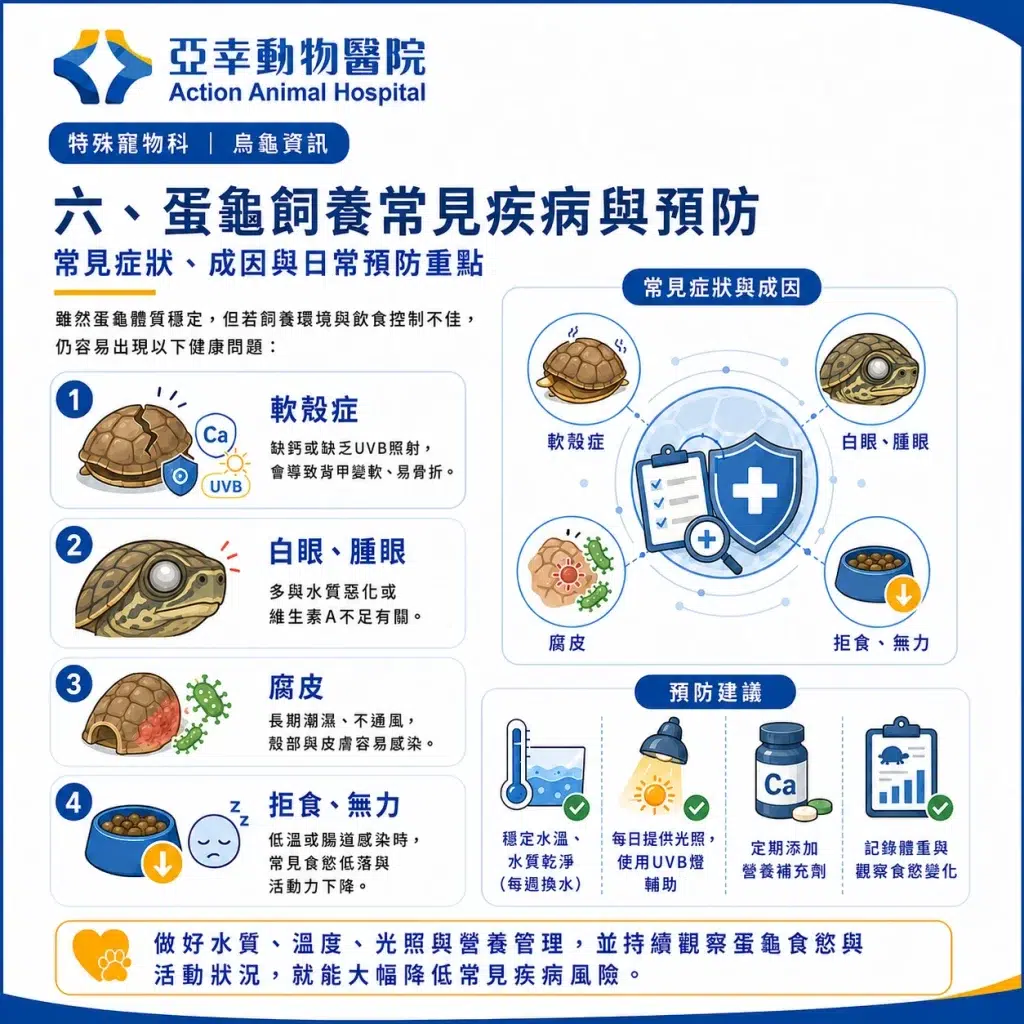 蛋龜飼養全攻略:從認識蛋龜到打造專屬環境,一次學會! 5 2026蛋龜健康與疾病預防資訊