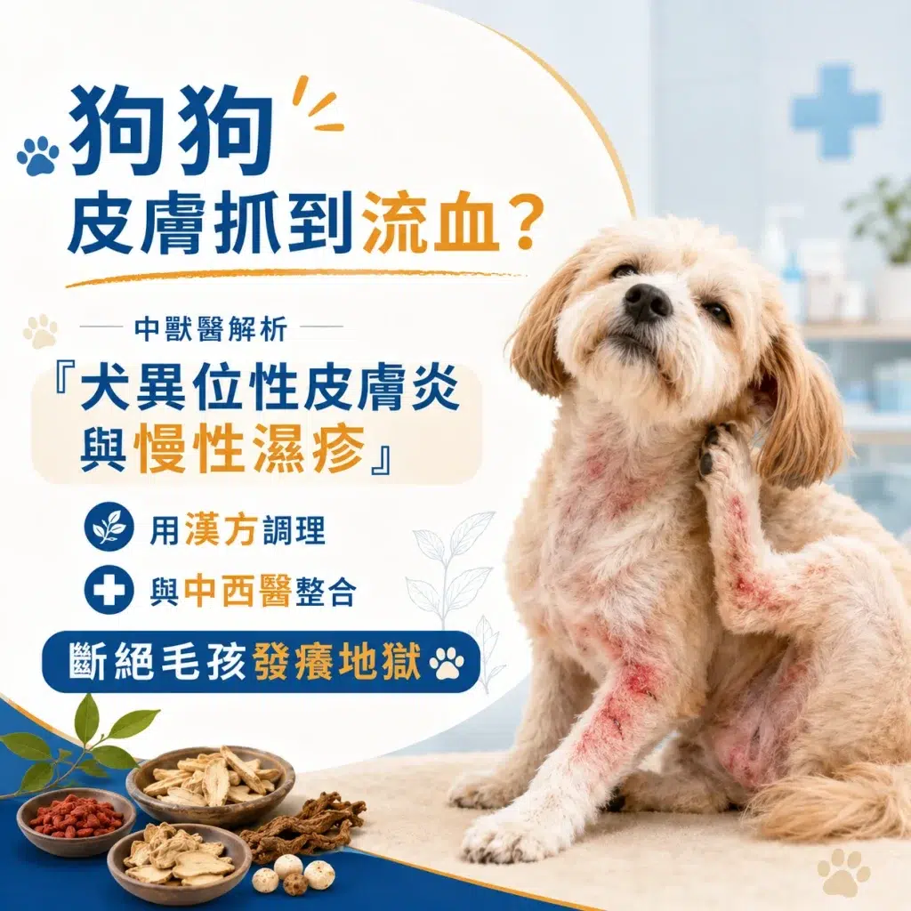 狗狗皮膚抓到流血 中獸醫解析封面